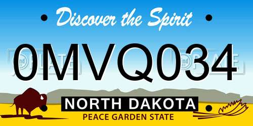 0MVQ034 North Dakota License Plate