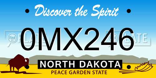 0MX246 North Dakota License Plate