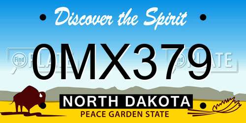 0MX379 North Dakota License Plate