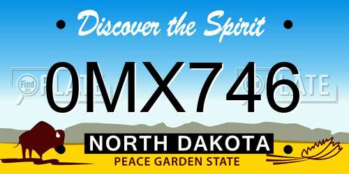 0MX746 North Dakota License Plate
