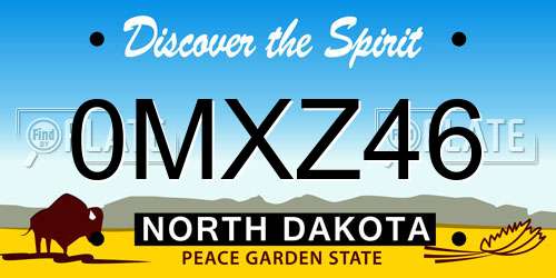 0MXZ46 North Dakota License Plate