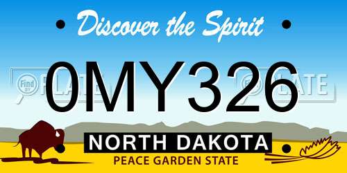 0MY326 North Dakota License Plate