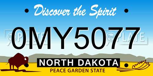 0MY5077 North Dakota License Plate