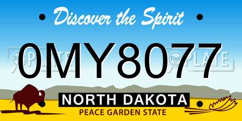 0MY8077 North Dakota License Plate