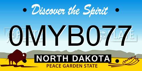 0MYB077 North Dakota License Plate