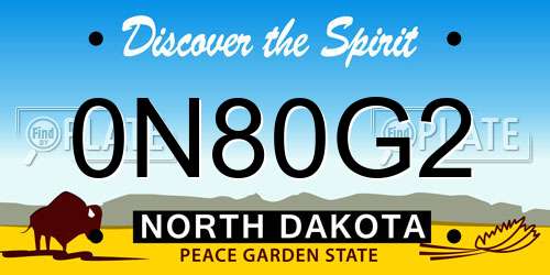 0N80G2 North Dakota License Plate