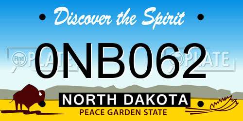 0NB062 North Dakota License Plate