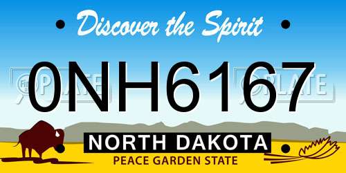 0NH6167 North Dakota License Plate