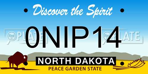 0NIP14 North Dakota License Plate