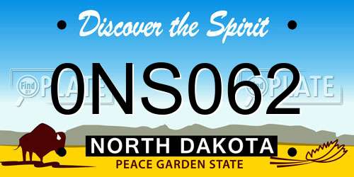0NS062 North Dakota License Plate