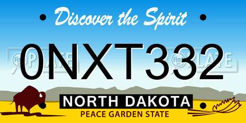 0NXT332 North Dakota License Plate