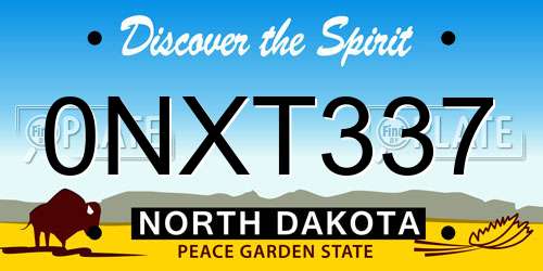 0NXT337 North Dakota License Plate
