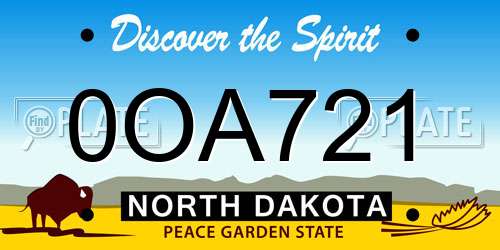 0OA721 North Dakota License Plate