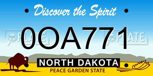 0OA771 North Dakota License Plate