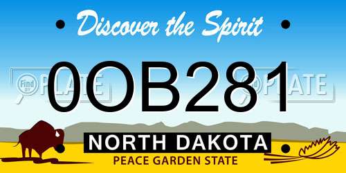 0OB281 North Dakota License Plate