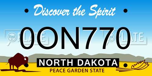 0ON770 North Dakota License Plate