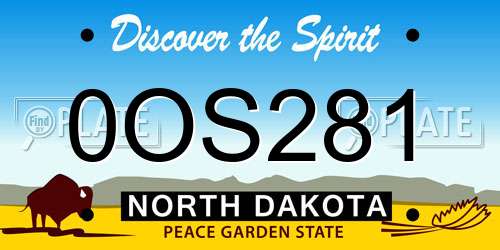 0OS281 North Dakota License Plate