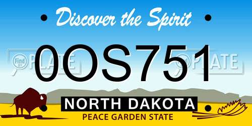 0OS751 North Dakota License Plate