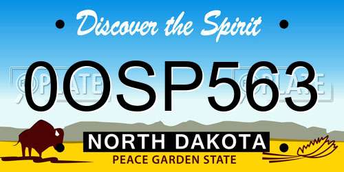 0OSP563 North Dakota License Plate