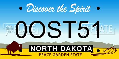 0OST51 North Dakota License Plate