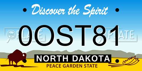0OST81 North Dakota License Plate