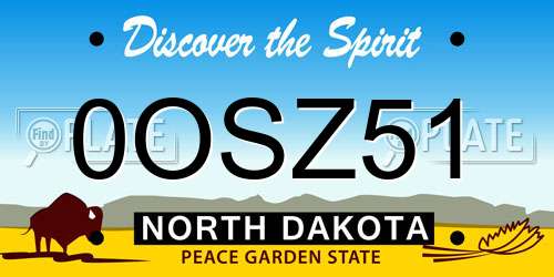 0OSZ51 North Dakota License Plate
