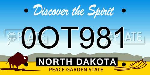 0OT981 North Dakota License Plate