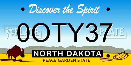 0OTY37 North Dakota License Plate