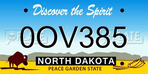 0OV385 North Dakota License Plate