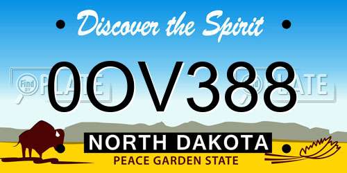 0OV388 North Dakota License Plate