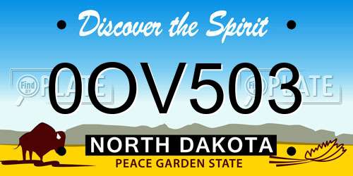 0OV503 North Dakota License Plate