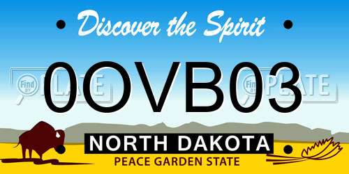 0OVB03 North Dakota License Plate