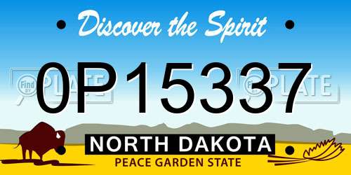 0P15337 North Dakota License Plate