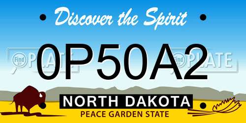 0P50A2 North Dakota License Plate