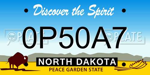 0P50A7 North Dakota License Plate