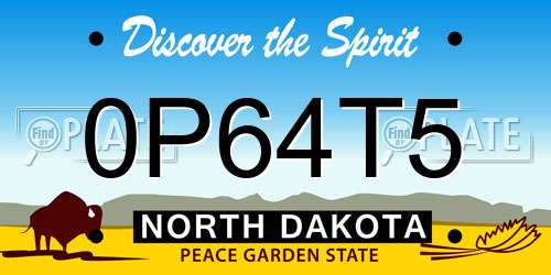 0P64T5 North Dakota License Plate