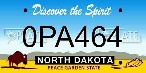 0PA464 North Dakota License Plate