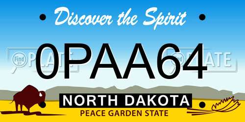 0PAA64 North Dakota License Plate