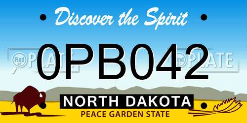0PB042 North Dakota License Plate