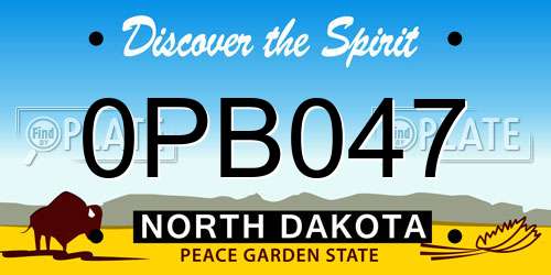 0PB047 North Dakota License Plate