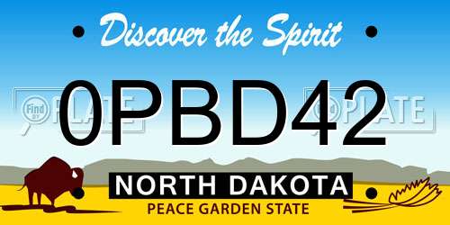 0PBD42 North Dakota License Plate