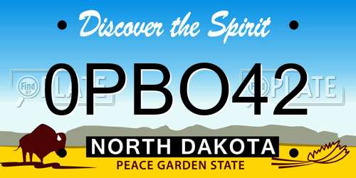 0PBO42 North Dakota License Plate