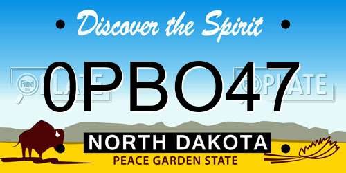 0PBO47 North Dakota License Plate