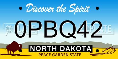 0PBQ42 North Dakota License Plate