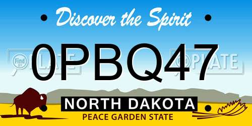 0PBQ47 North Dakota License Plate