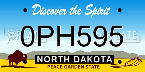 0PH595 North Dakota License Plate