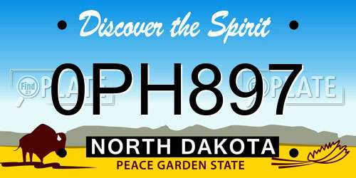 0PH897 North Dakota License Plate