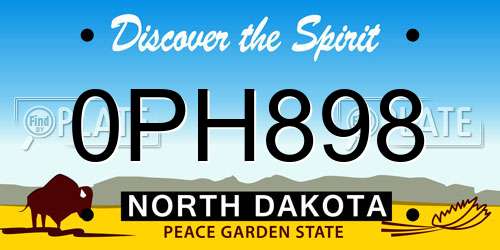 0PH898 North Dakota License Plate