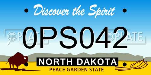 0PS042 North Dakota License Plate
