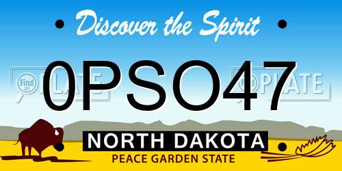 0PSO47 North Dakota License Plate